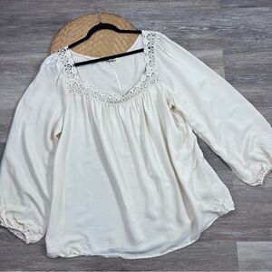 Haptics holly Harper boutique boho tunic blouse cream‎